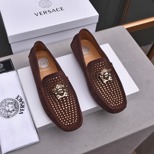 Wholesale Versace Leather Shoes For Men #1237188 $76.00 USD, Wholesale Quality Replica Versace Leather Shoes