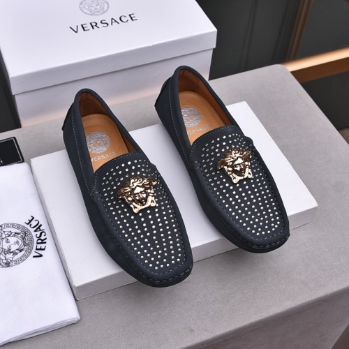 Wholesale Versace Leather Shoes For Men #1237192 $76.00 USD, Wholesale Quality Replica Versace Leather Shoes