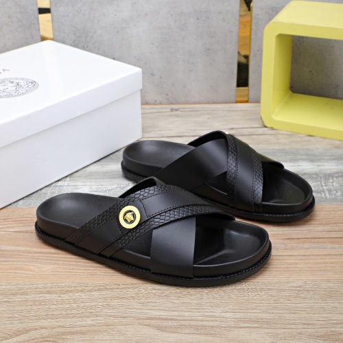 Wholesale Versace Slippers For Men #1237303 $56.00 USD, Wholesale Quality Replica Versace Slippers