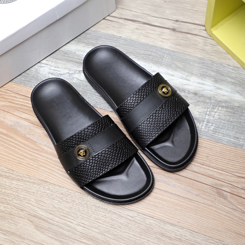 Wholesale Versace Slippers For Men #1237305 $56.00 USD, Wholesale Quality Replica Versace Slippers