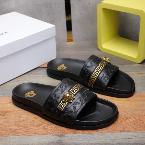 Wholesale Versace Slippers For Men #1237308 $56.00 USD, Wholesale Quality Replica Versace Slippers