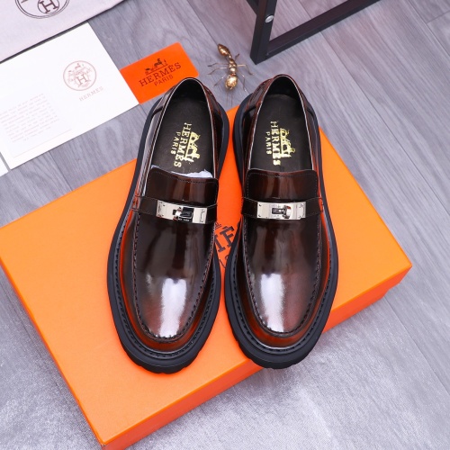 Replica Hermes Leather Shoes For Men #1237311 $118.00 USD for Wholesale