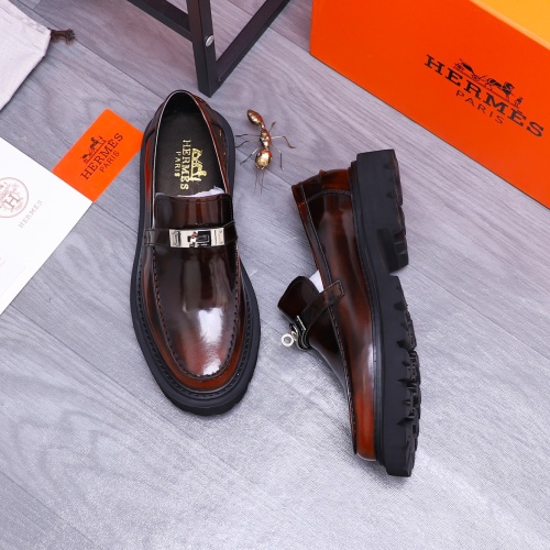 Replica Hermes Leather Shoes For Men #1237311 $118.00 USD for Wholesale