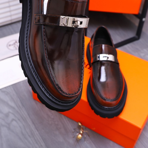 Replica Hermes Leather Shoes For Men #1237311 $118.00 USD for Wholesale