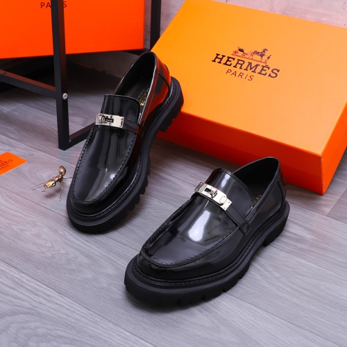 Wholesale Hermes Leather Shoes For Men #1237312 $118.00 USD, Wholesale Quality Replica Hermes Leather Shoes