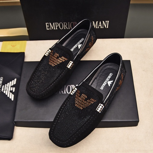 Wholesale Armani Leather Shoes For Men #1237484 $76.00 USD, Wholesale Quality Replica Armani Leather Shoes