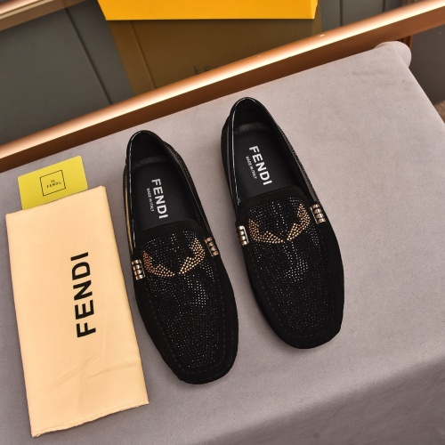 Wholesale Fendi Leather Shoes For Men #1237488 $76.00 USD, Wholesale Quality Replica Fendi Leather Shoes