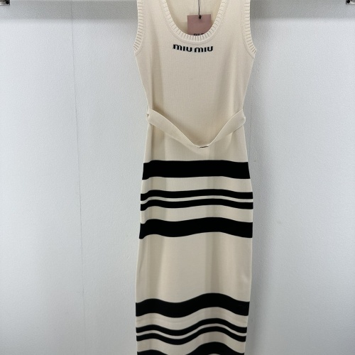 Wholesale MIU MIU Dresses Sleeveless For Women #1237565 $92.00 USD, Wholesale Quality Replica MIU MIU Dresses