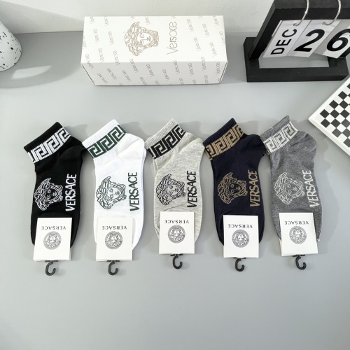 Wholesale Versace Socks For Men #1237772 $27.00 USD, Wholesale Quality Replica Versace Socks