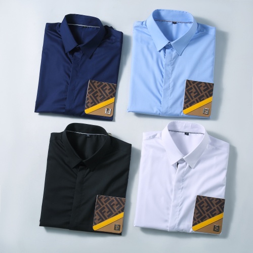 Replica Fendi Shirts Long Sleeved For Men #1238224 $40.00 USD for Wholesale