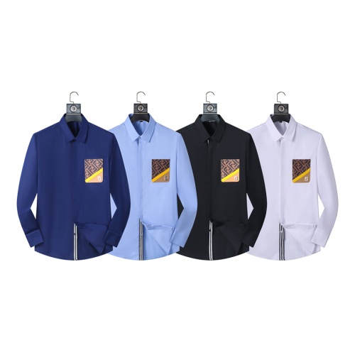 Replica Fendi Shirts Long Sleeved For Men #1238227 $40.00 USD for Wholesale