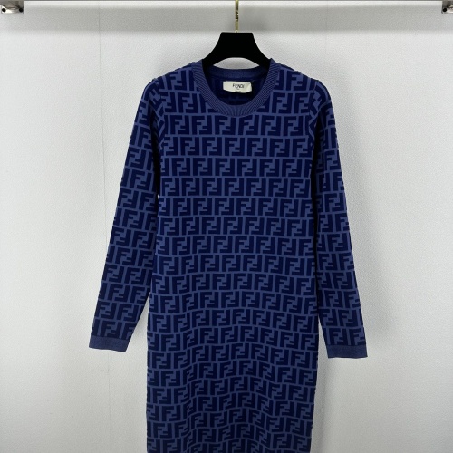 Wholesale Fendi Dresses Long Sleeved For Women #1239599 $100.00 USD, Wholesale Quality Replica Fendi Dresses