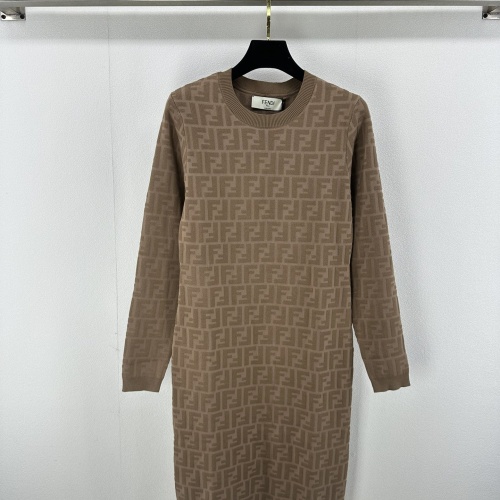 Wholesale Fendi Dresses Long Sleeved For Women #1239602 $100.00 USD, Wholesale Quality Replica Fendi Dresses