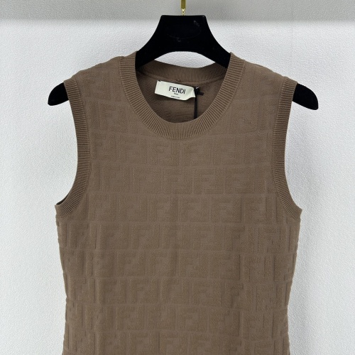 Replica Fendi Dresses Sleeveless For Women #1239610 $92.00 USD for Wholesale