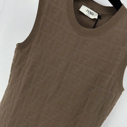 Replica Fendi Dresses Sleeveless For Women #1239610 $92.00 USD for Wholesale