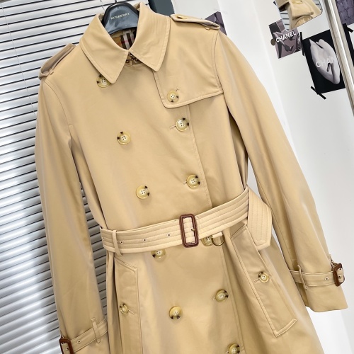 Replica Burberry Trench Coat Long Sleeved For Women #1240193 $160.00 USD for Wholesale