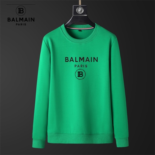 Wholesale Balmain Hoodies Long Sleeved For Men #1240461 $40.00 USD, Wholesale Quality Replica Balmain Hoodies