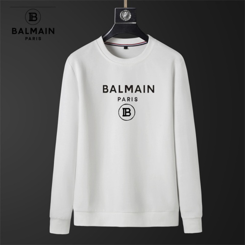 Wholesale Balmain Hoodies Long Sleeved For Men #1240462 $40.00 USD, Wholesale Quality Replica Balmain Hoodies