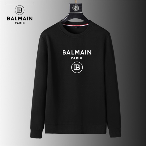 Wholesale Balmain Hoodies Long Sleeved For Men #1240463 $40.00 USD, Wholesale Quality Replica Balmain Hoodies