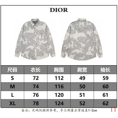 Replica Christian Dior Shirts Long Sleeved For Unisex #1241214 $64.00 USD for Wholesale