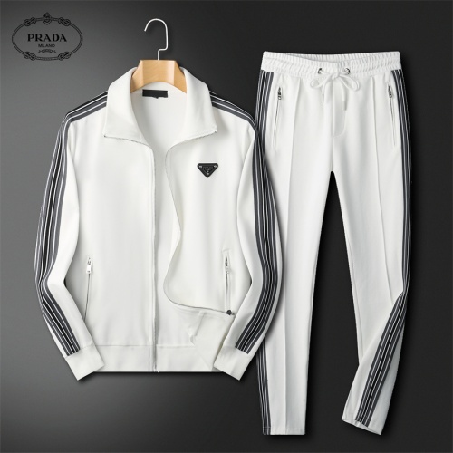 Wholesale Prada Tracksuits Long Sleeved For Men #1241523 $85.00 USD, Wholesale Quality Replica Prada Tracksuits