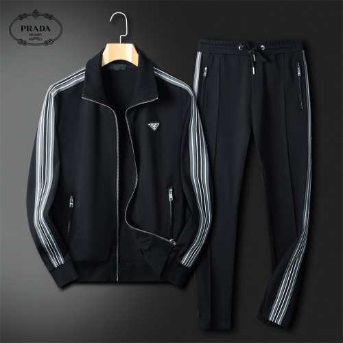 Wholesale Prada Tracksuits Long Sleeved For Men #1241524 $85.00 USD, Wholesale Quality Replica Prada Tracksuits