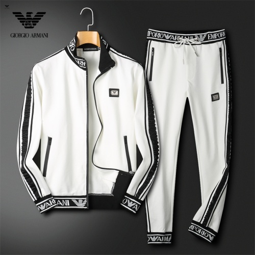 Wholesale Armani Tracksuits Long Sleeved For Men #1241532 $85.00 USD, Wholesale Quality Replica Armani Tracksuits