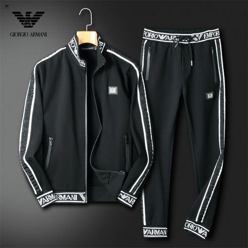 Wholesale Armani Tracksuits Long Sleeved For Men #1241533 $85.00 USD, Wholesale Quality Replica Armani Tracksuits