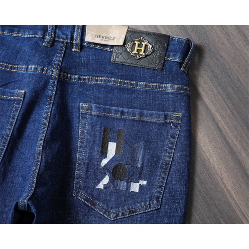 Replica Hermes Jeans For Men #1241739 $45.00 USD for Wholesale