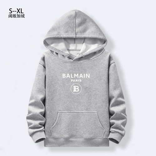 Wholesale Balmain Hoodies Long Sleeved For Men #1241865 $40.00 USD, Wholesale Quality Replica Balmain Hoodies