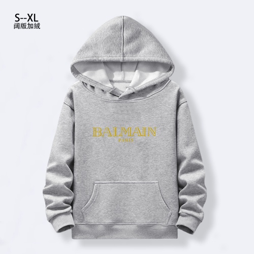 Wholesale Balmain Hoodies Long Sleeved For Men #1241867 $40.00 USD, Wholesale Quality Replica Balmain Hoodies