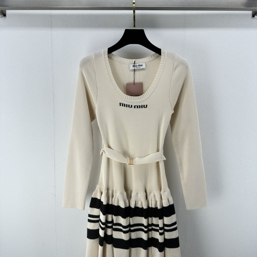 Wholesale MIU MIU Dresses Long Sleeved For Women #1242696 $92.00 USD, Wholesale Quality Replica MIU MIU Dresses