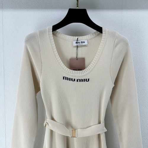 Replica MIU MIU Dresses Long Sleeved For Women #1242696 $92.00 USD for Wholesale