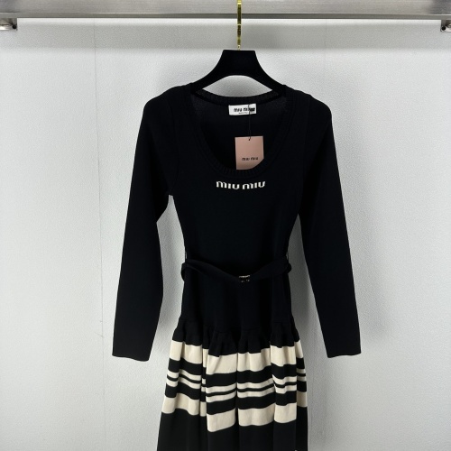 Wholesale MIU MIU Dresses Long Sleeved For Women #1242698 $92.00 USD, Wholesale Quality Replica MIU MIU Dresses