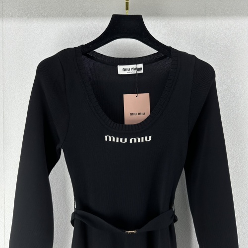 Replica MIU MIU Dresses Long Sleeved For Women #1242698 $92.00 USD for Wholesale