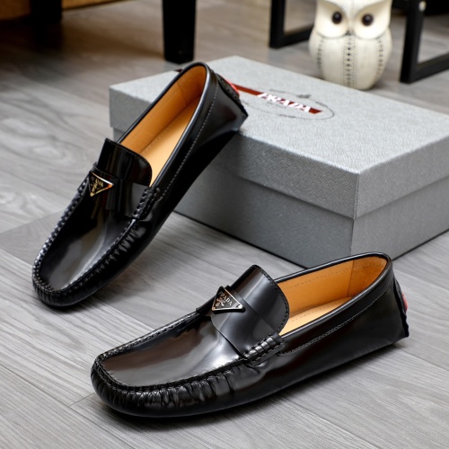 Wholesale Prada Leather Shoes For Men #1243175 $72.00 USD, Wholesale Quality Replica Prada Leather Shoes