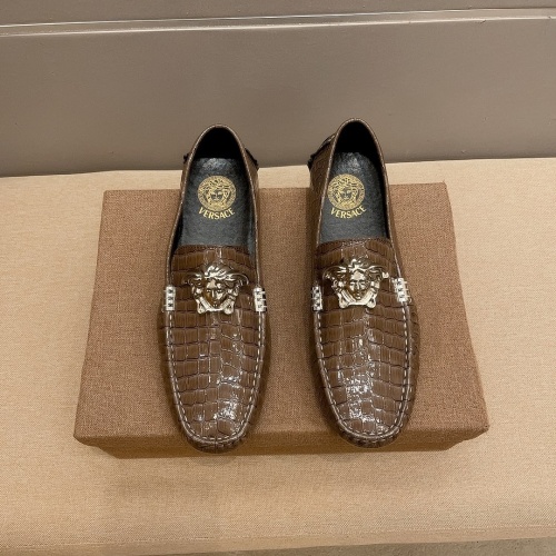 Wholesale Versace Leather Shoes For Men #1243215 $68.00 USD, Wholesale Quality Replica Versace Leather Shoes