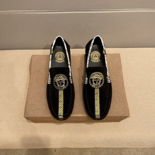 Wholesale Versace Leather Shoes For Men #1243218 $68.00 USD, Wholesale Quality Replica Versace Leather Shoes