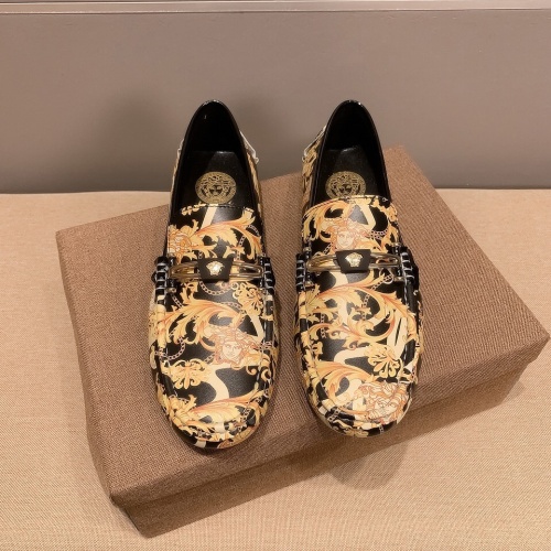 Wholesale Versace Leather Shoes For Men #1243219 $68.00 USD, Wholesale Quality Replica Versace Leather Shoes