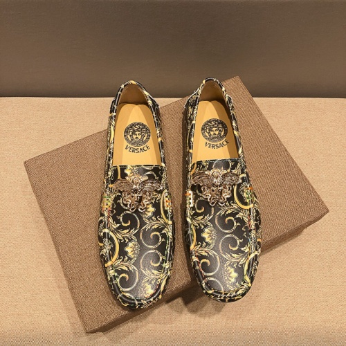 Wholesale Versace Leather Shoes For Men #1243222 $68.00 USD, Wholesale Quality Replica Versace Leather Shoes