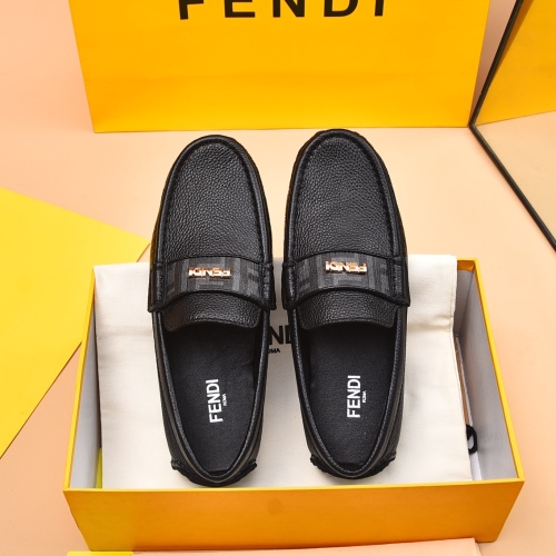 Wholesale Fendi Leather Shoes For Men #1243230 $80.00 USD, Wholesale Quality Replica Fendi Leather Shoes