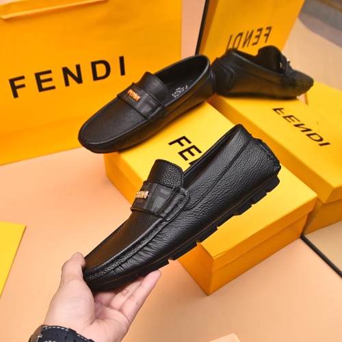 Replica Fendi Leather Shoes For Men #1243230 $80.00 USD for Wholesale