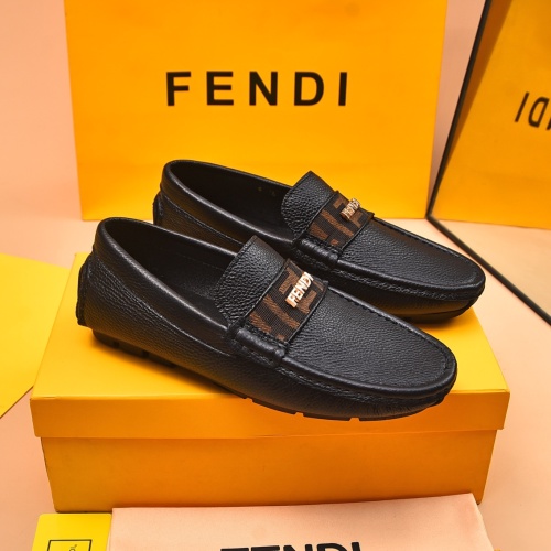 Replica Fendi Leather Shoes For Men #1243231 $80.00 USD for Wholesale