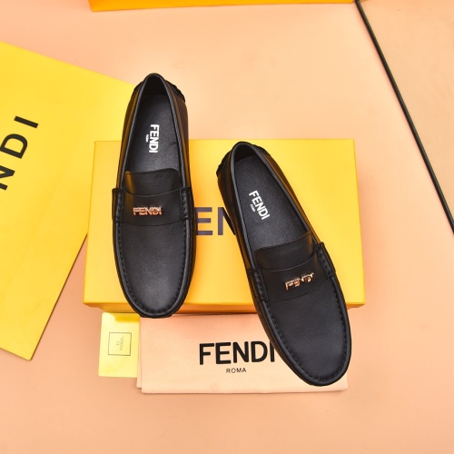 Wholesale Fendi Leather Shoes For Men #1243232 $80.00 USD, Wholesale Quality Replica Fendi Leather Shoes