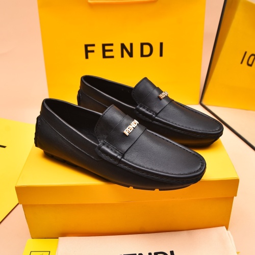 Replica Fendi Leather Shoes For Men #1243232 $80.00 USD for Wholesale