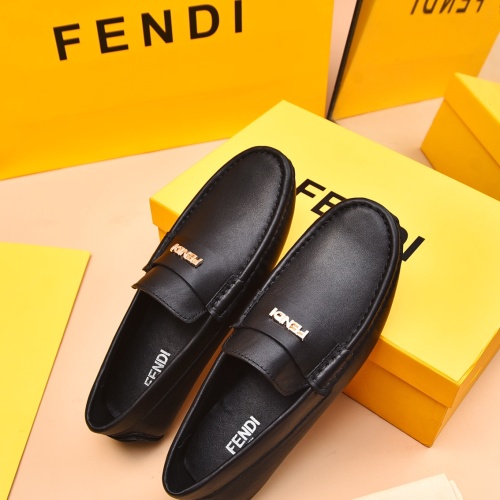 Replica Fendi Leather Shoes For Men #1243232 $80.00 USD for Wholesale