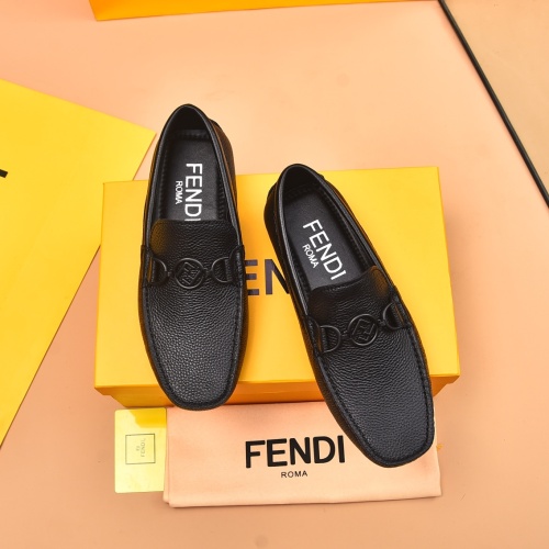 Wholesale Fendi Leather Shoes For Men #1243233 $80.00 USD, Wholesale Quality Replica Fendi Leather Shoes