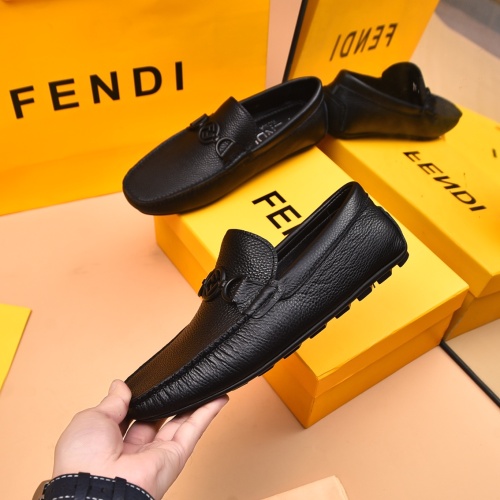 Replica Fendi Leather Shoes For Men #1243233 $80.00 USD for Wholesale