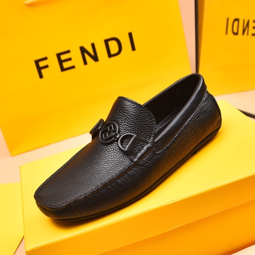 Replica Fendi Leather Shoes For Men #1243233 $80.00 USD for Wholesale