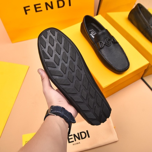 Replica Fendi Leather Shoes For Men #1243233 $80.00 USD for Wholesale